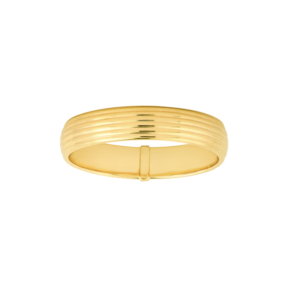 14K Yellow Gold Grooved Multi-Band Ring , 4mm