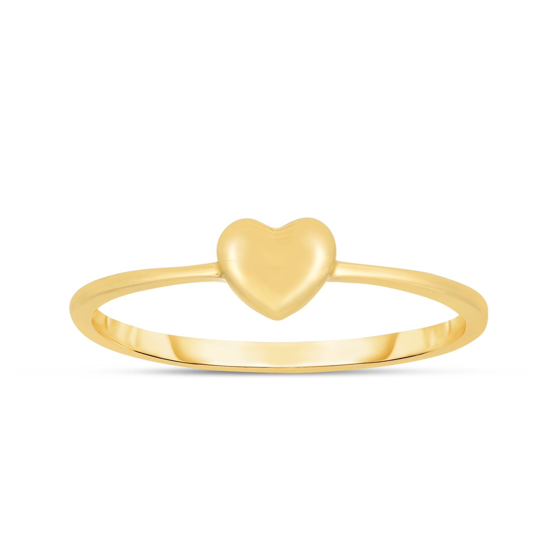14K Yellow Gold Mini Heart Stackable Ring