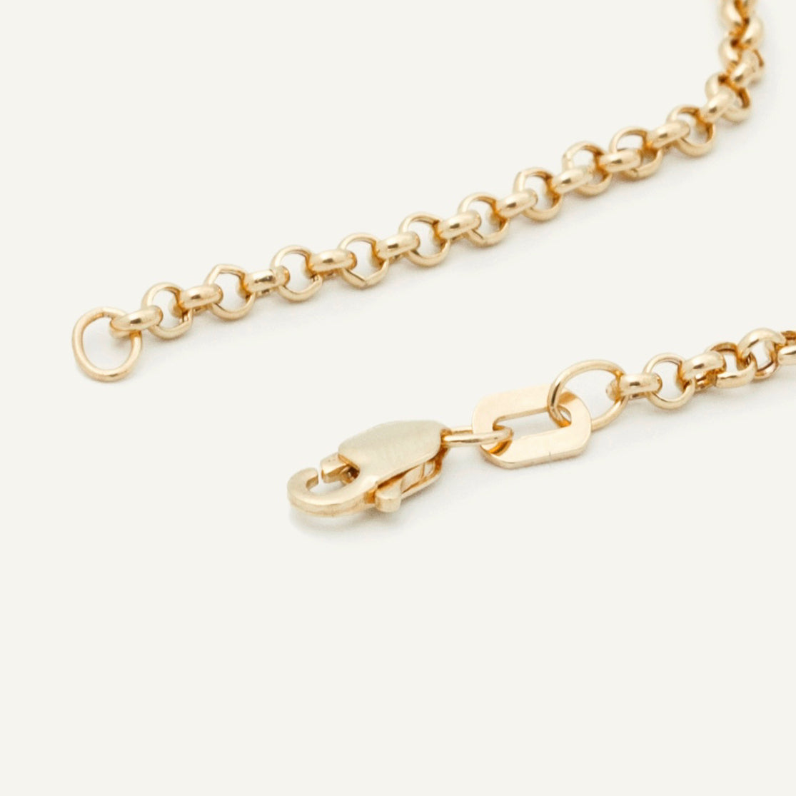 14K Gold Rolo Link Necklace Chain