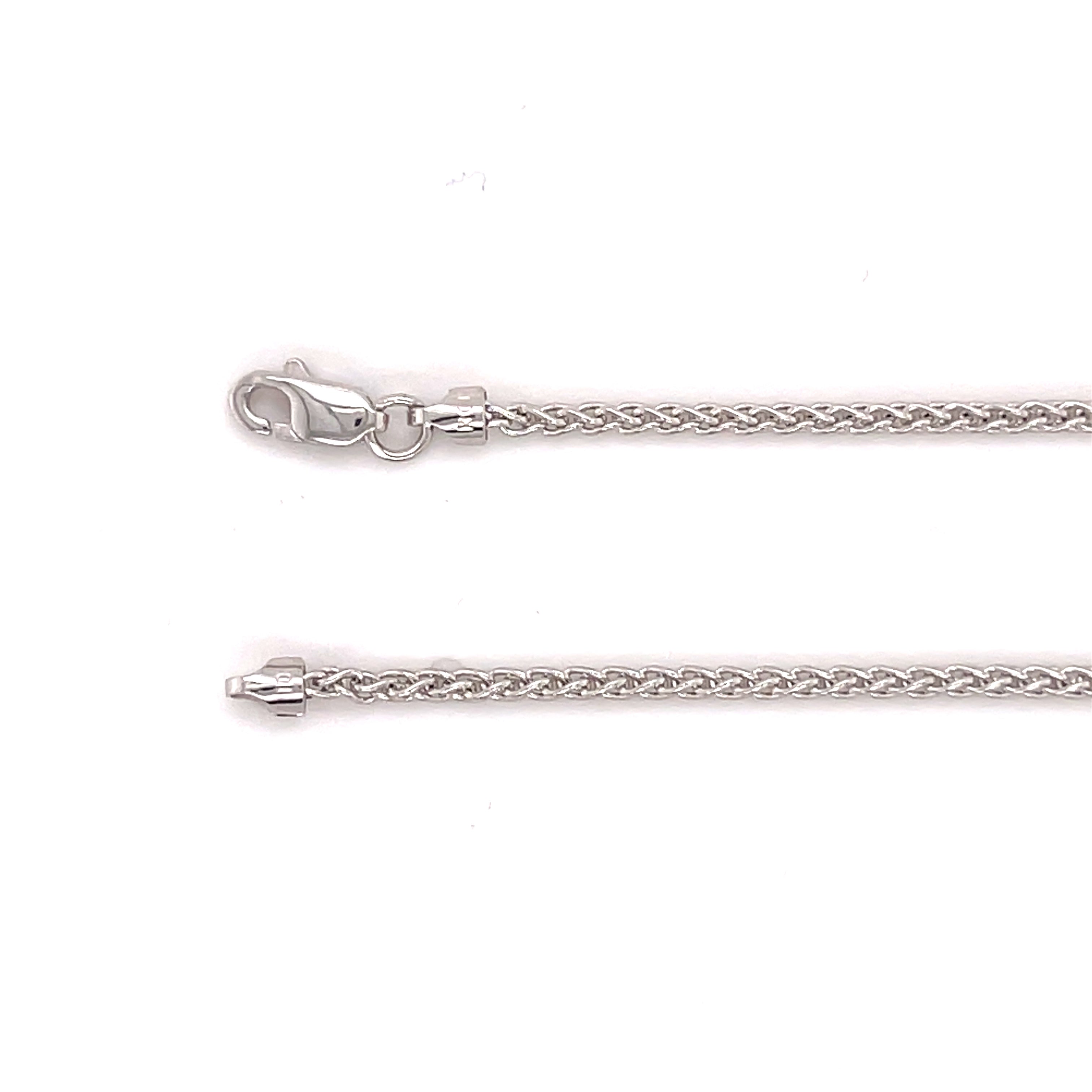 14K White Gold Wheat Anklet