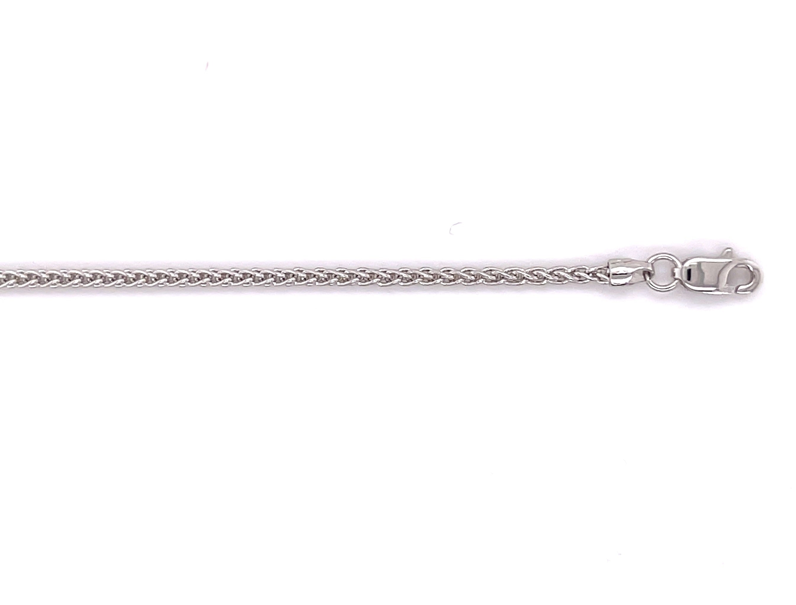 14K White Gold Wheat Anklet
