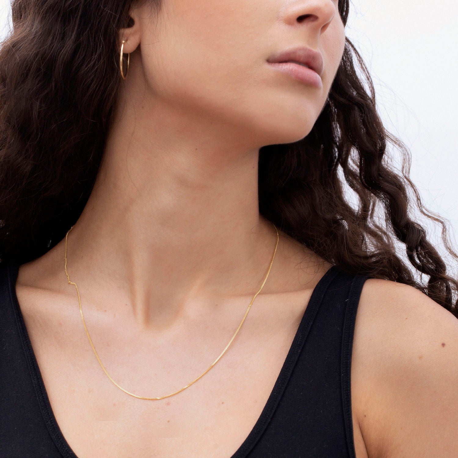14K Gold Thin Curb Chain