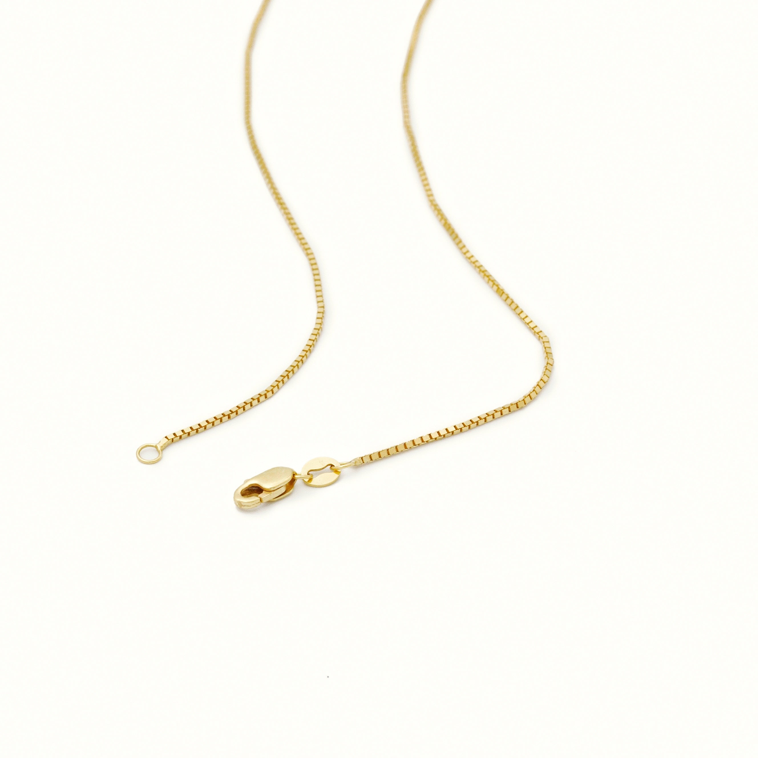 Solid 14K Gold Box Necklace