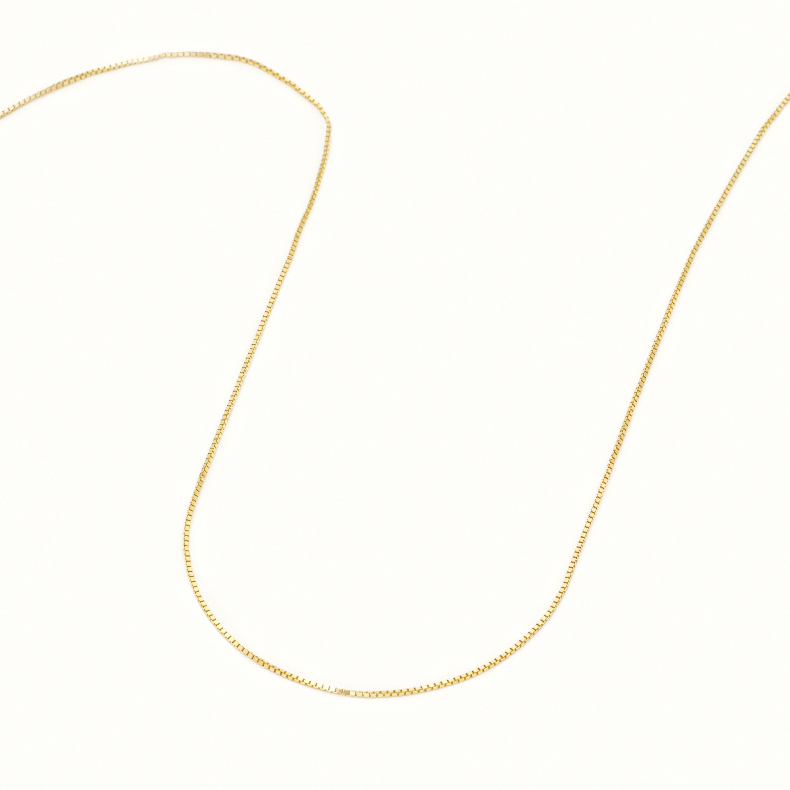 Solid 14K Gold Box Necklace