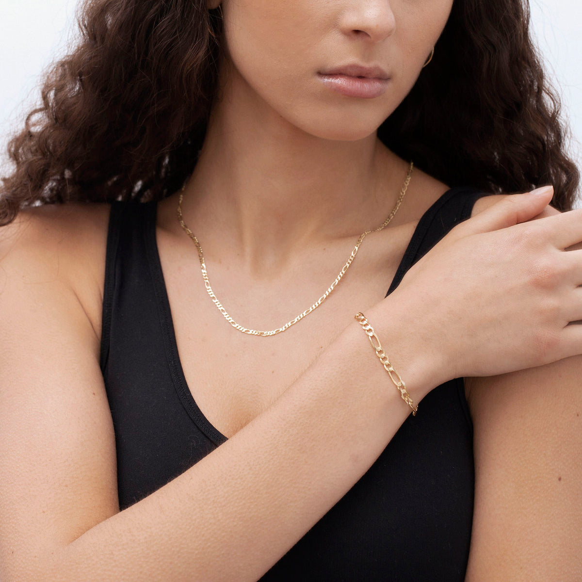 14K Yellow Gold Figaro Link Chain Necklace 1.3mm–3.8mm