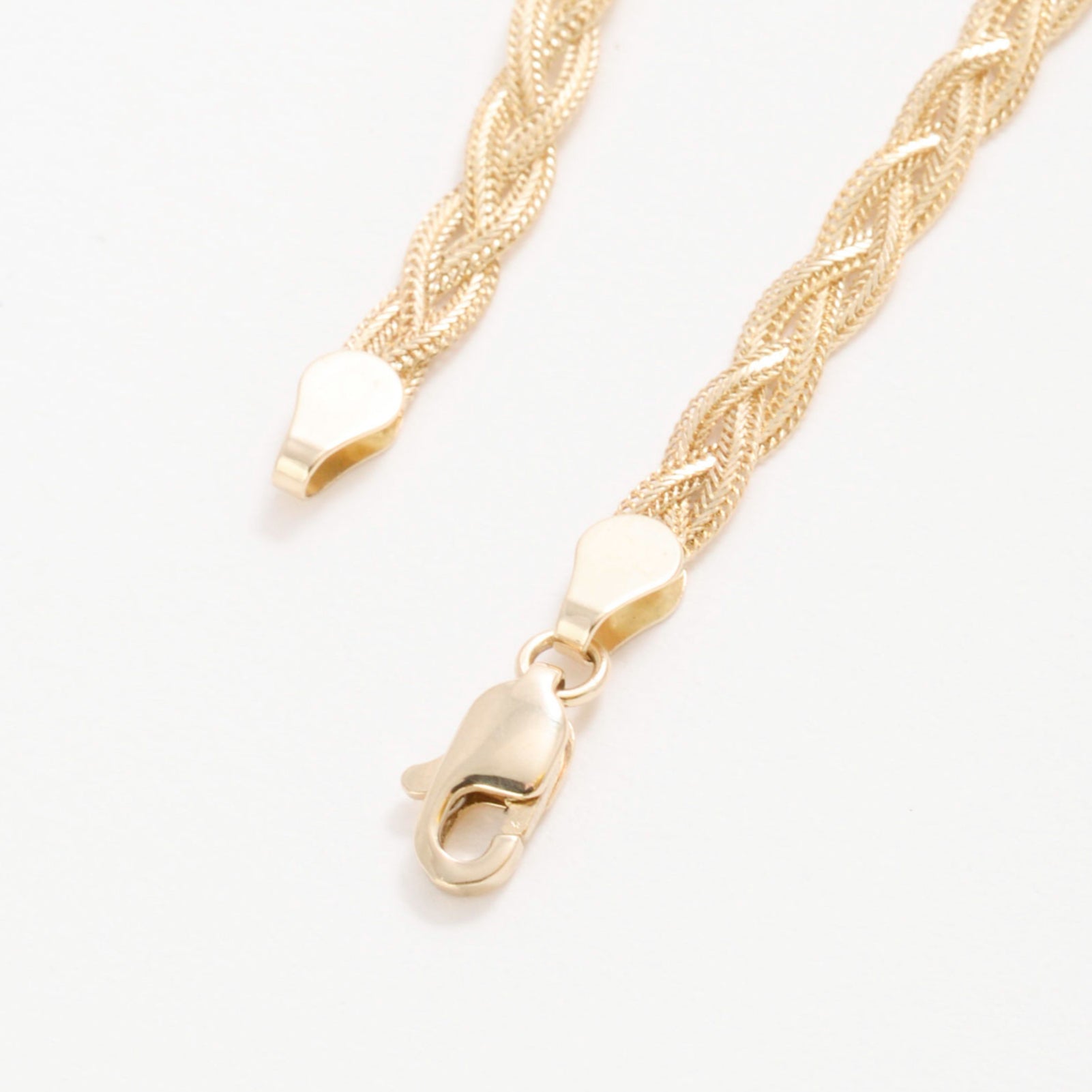 14K Gold Braided Foxtail Anklet