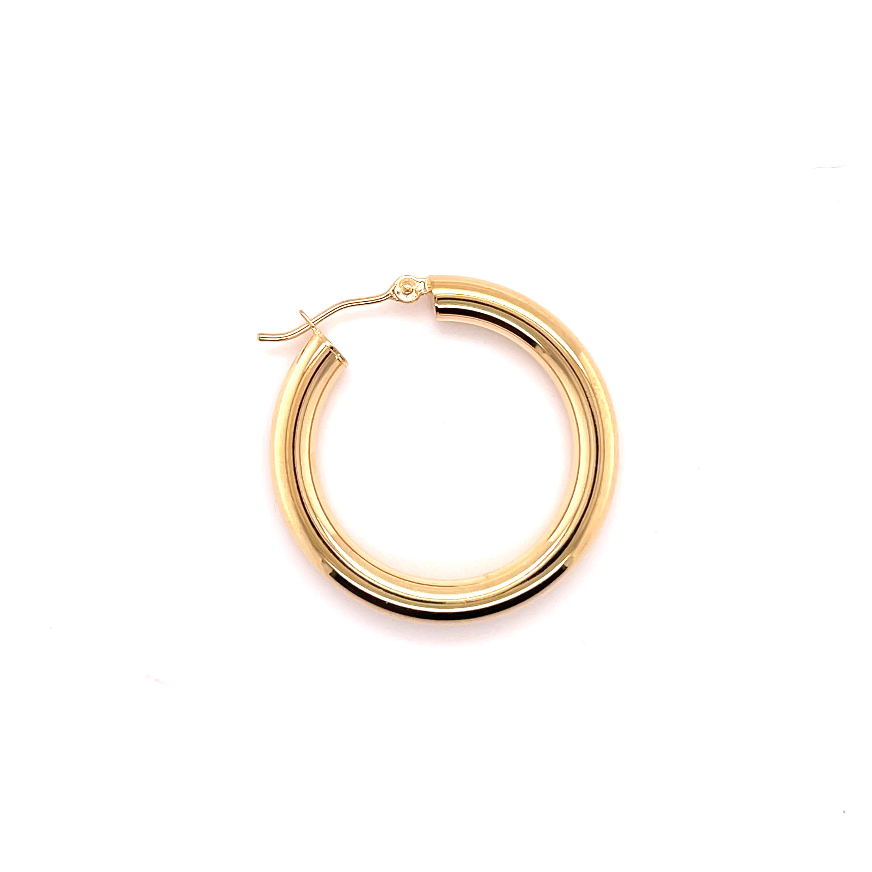Thick 4 mm 14K Gold Polished Hoops