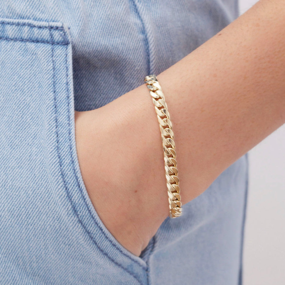 14K Yellow Gold Miami Cuban Link Bracelet 6mm