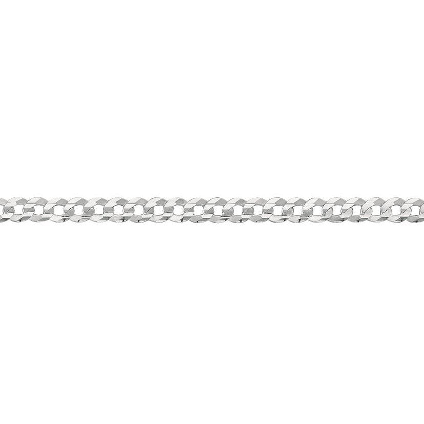 14K White Gold Curb Anklet
