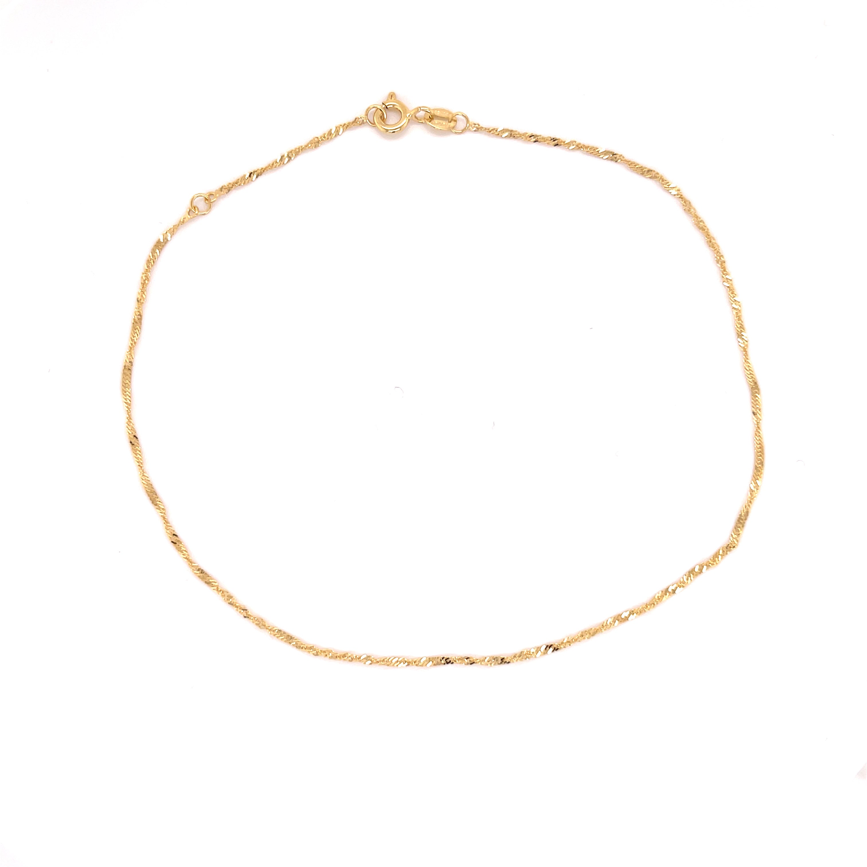 14K Gold Singapore Anklet