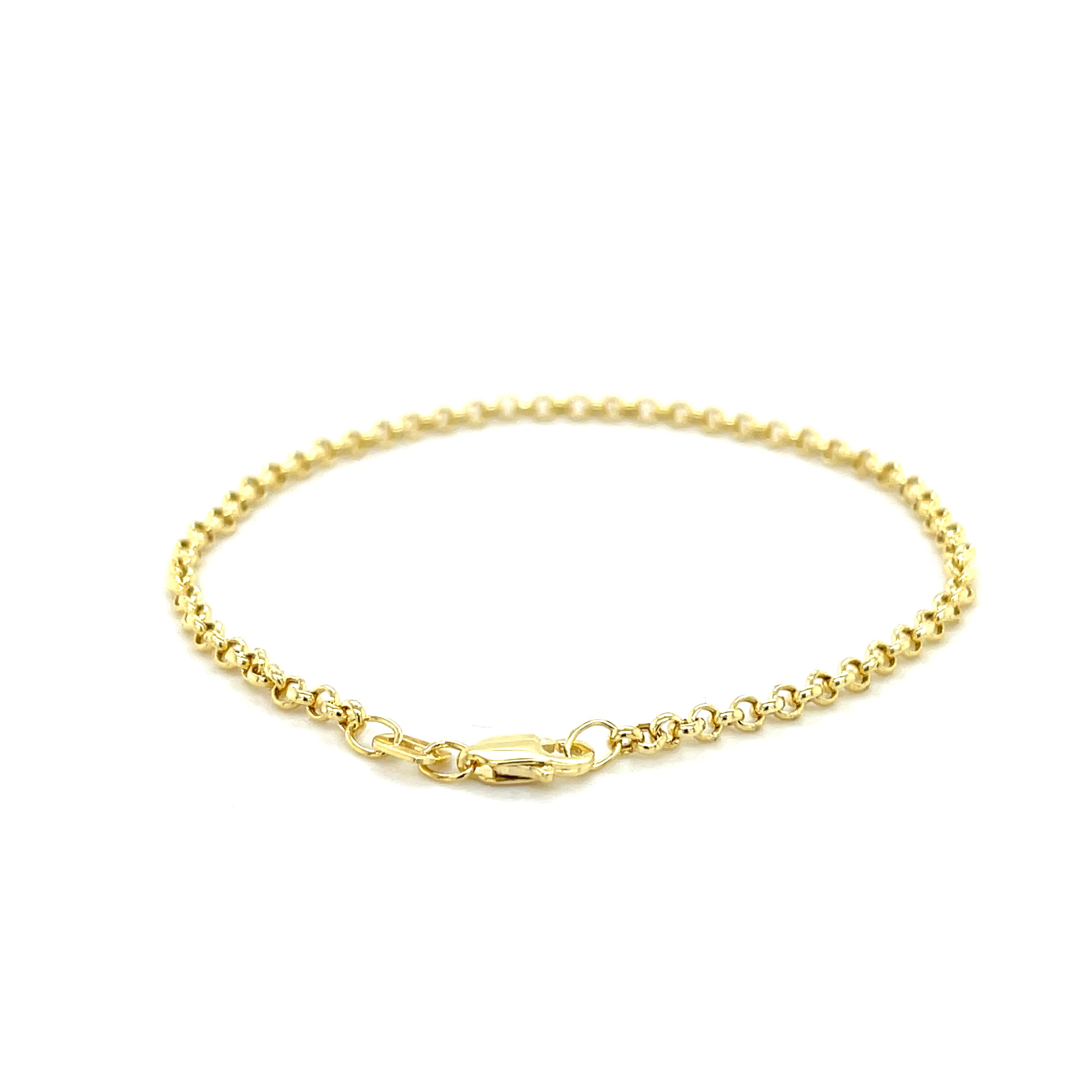14K Yellow Gold Thin Rolo Chain Bracelet
