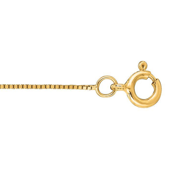 14K Yellow Gold Dainty Box Chain Necklace, 16-20"