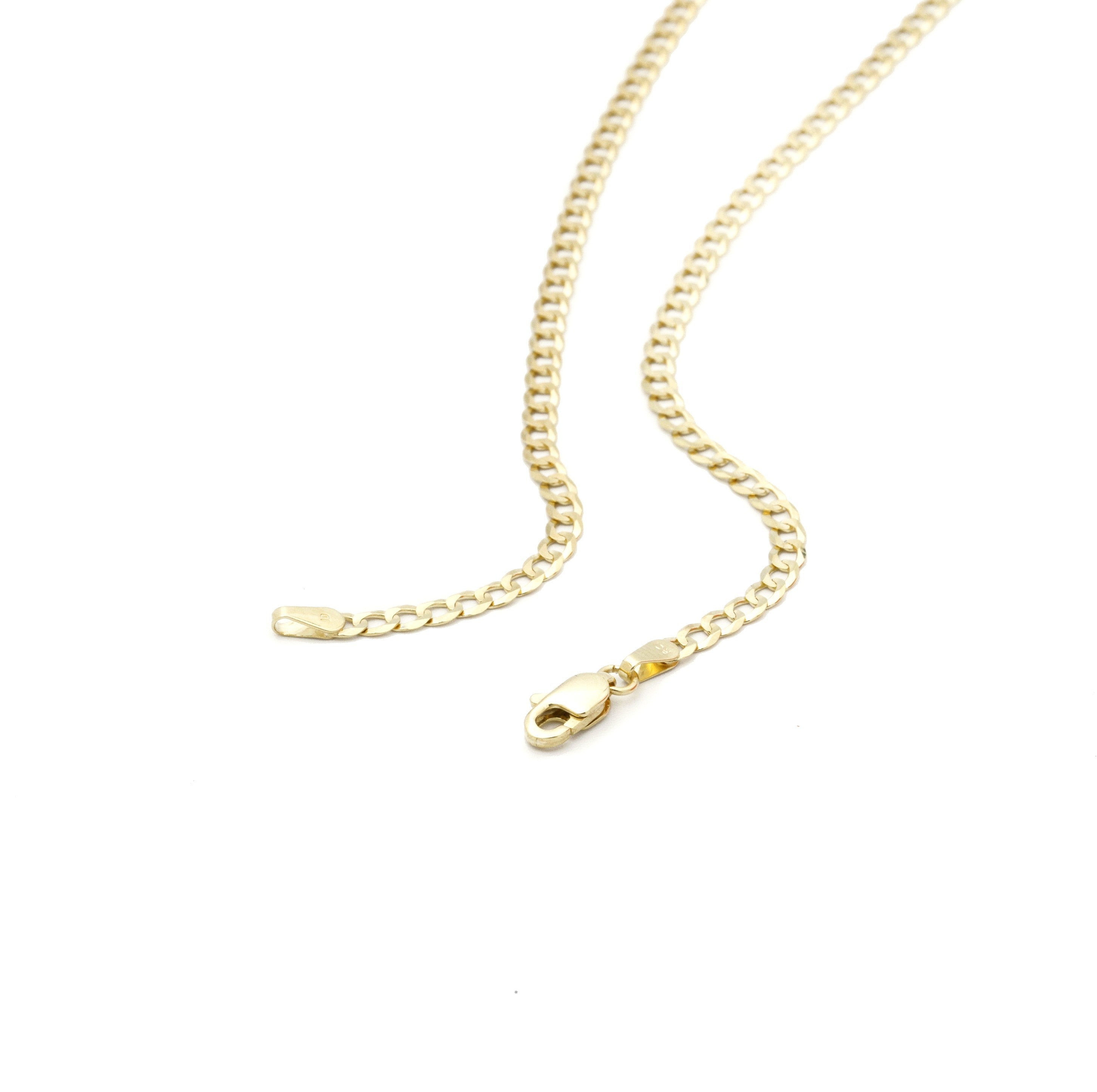 14K Gold Curb Link Anklet