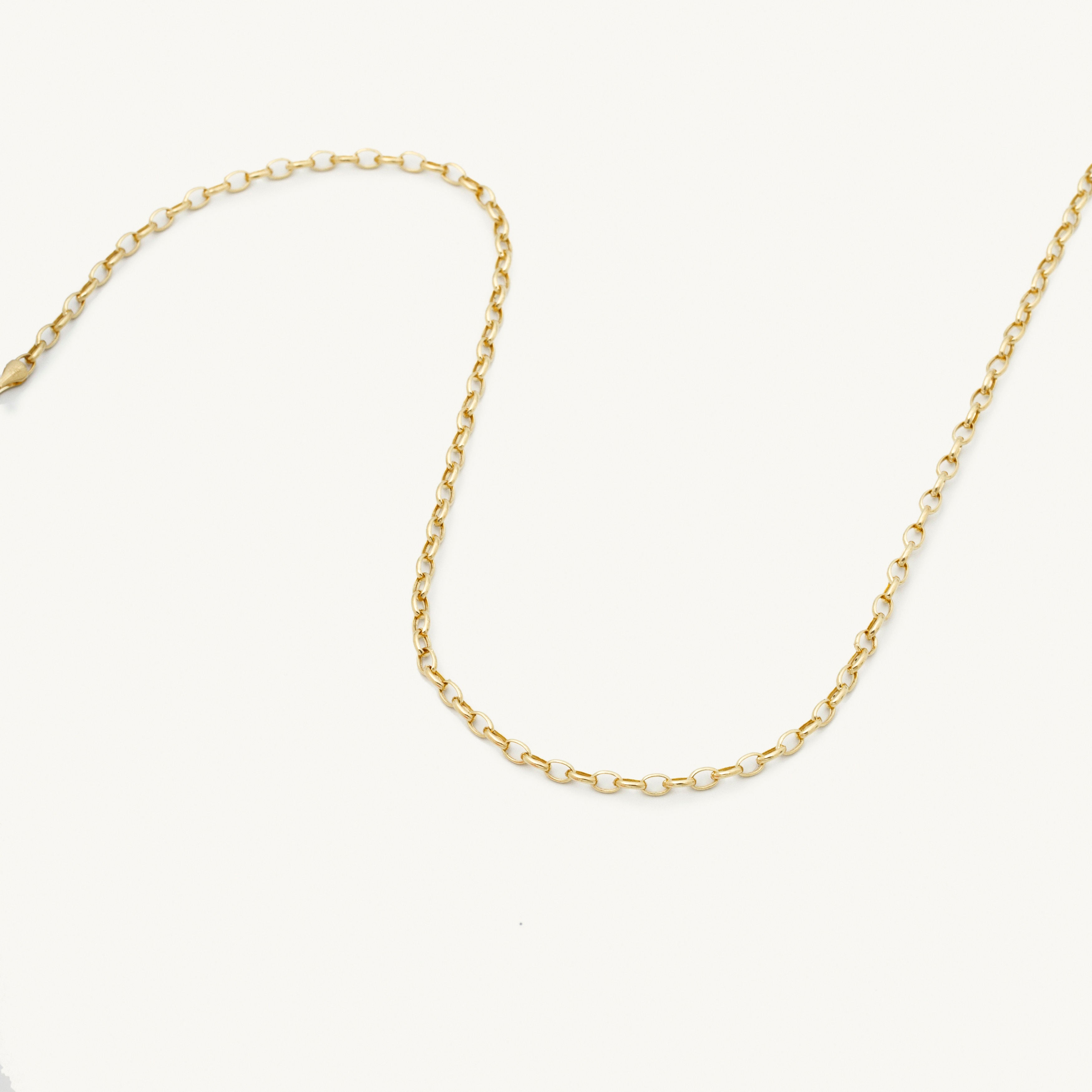 14K Yellow Gold Oval Link Necklace, 18"