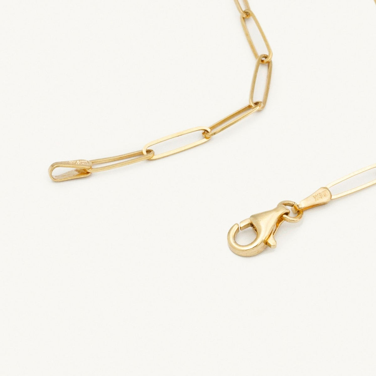 14K Yellow Gold Paperclip Link Necklace 2.6mm–5mm