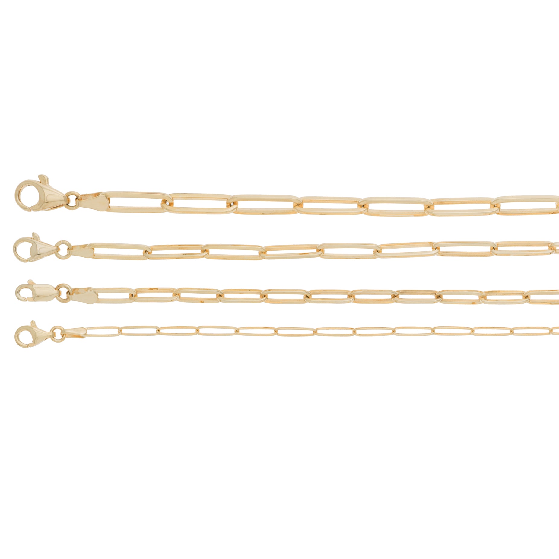 14K Gold Thin Paperclip Necklace