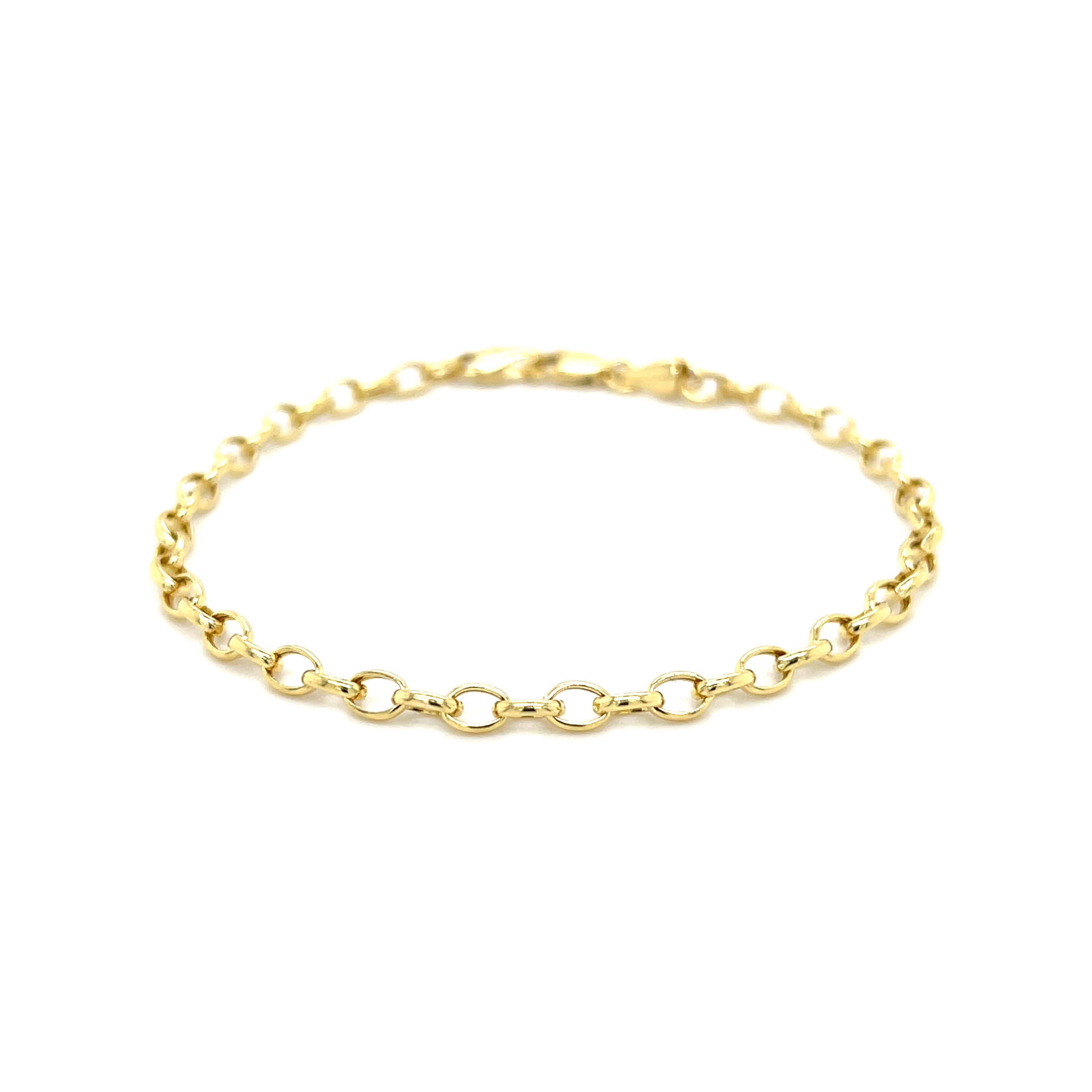 14K Gold Oval Link Bracelet
