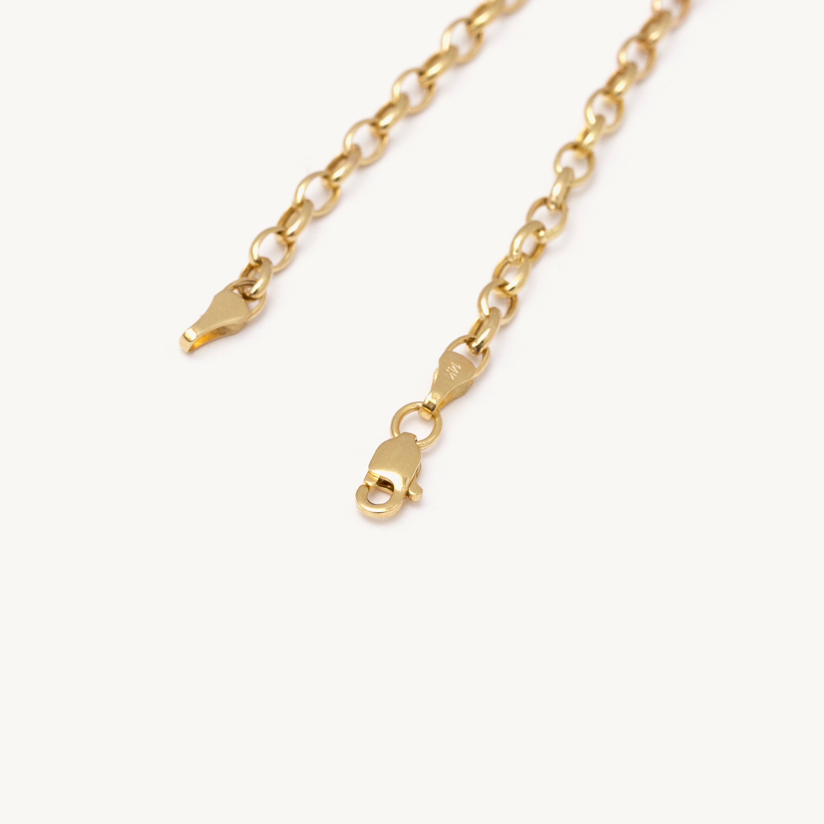 14K Yellow Gold Oval Link Chain Bracelet