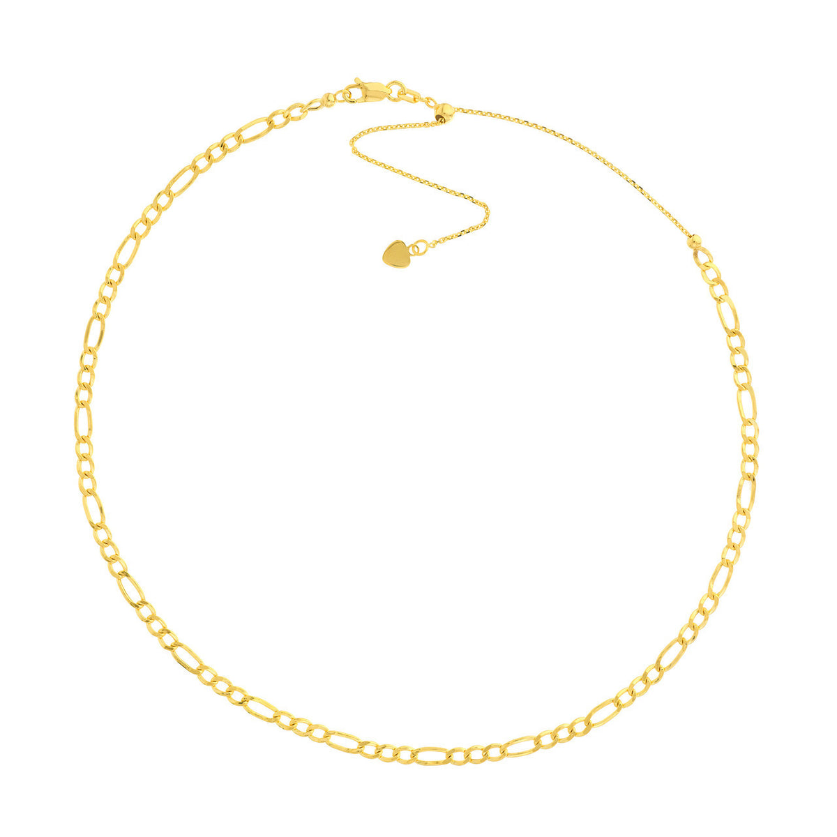14K Yellow Gold Figaro Link Choker Necklace