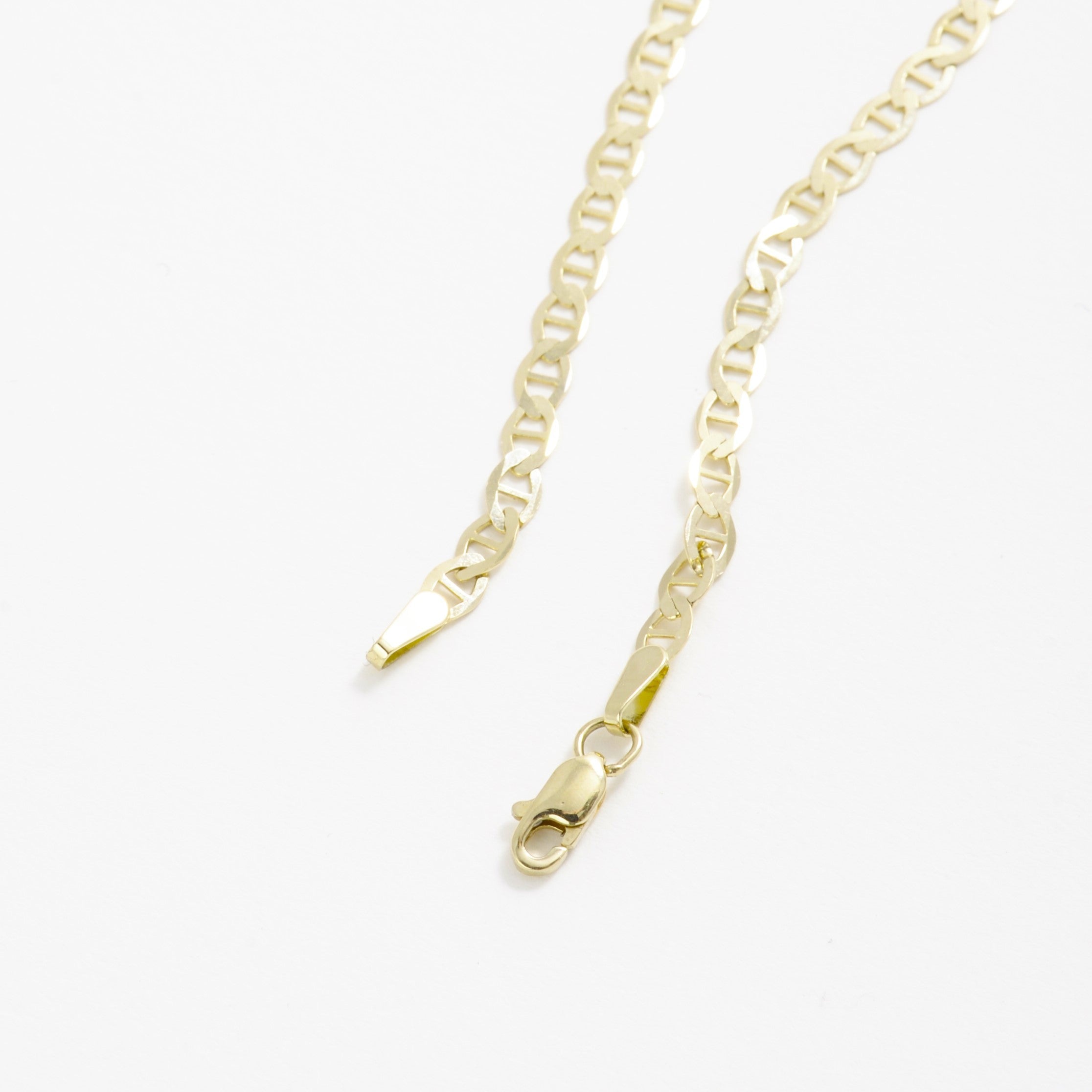 14K Yellow Gold Mariner Link Anklet, 3.2mm