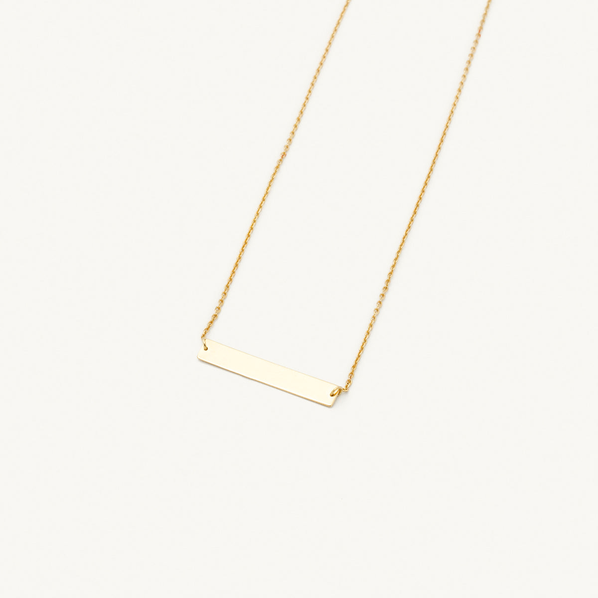14K Gold Engravable Bar Choker Necklace