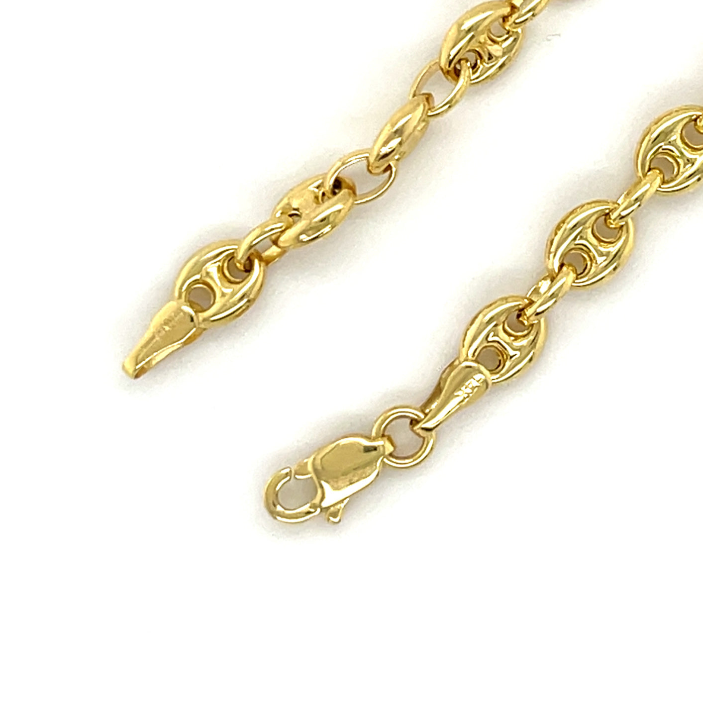 14K Gold Puffed Mariner Necklace
