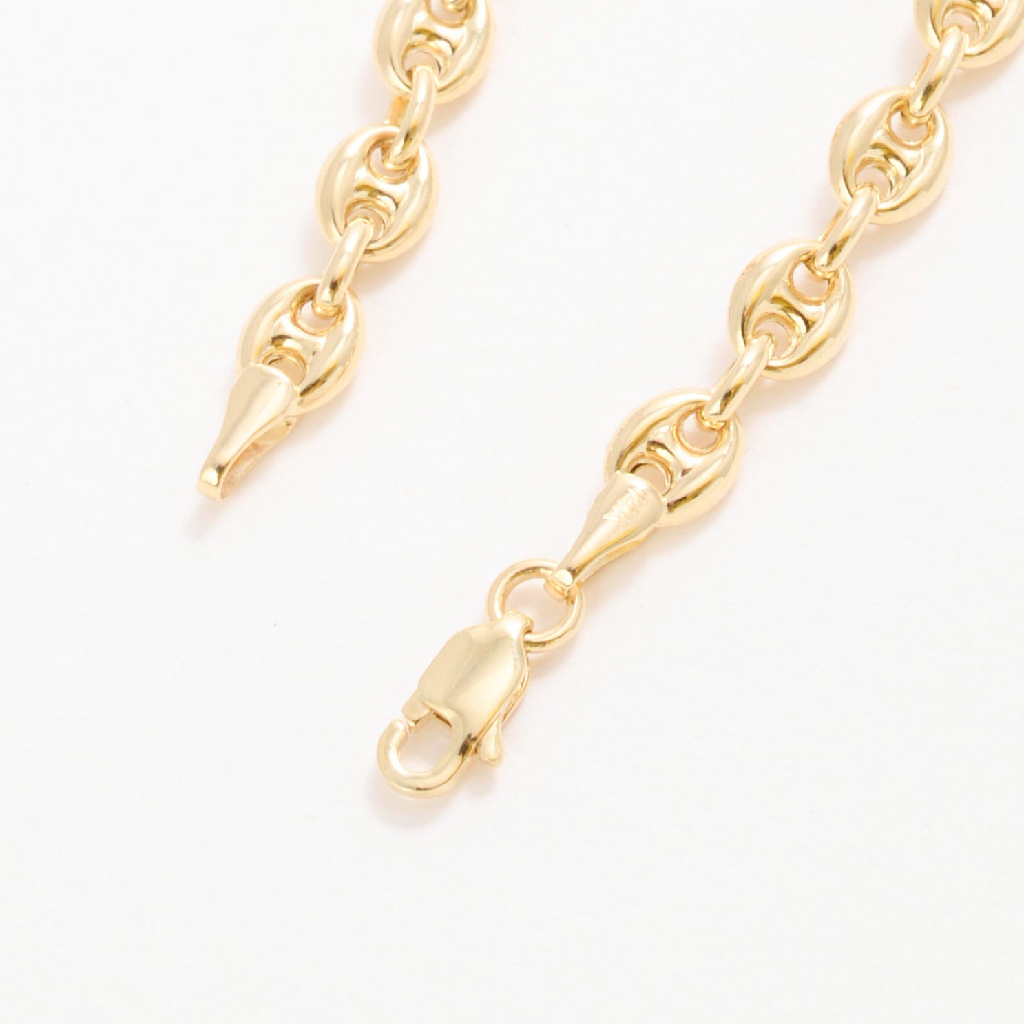 14K Gold Puffed Mariner Anklet