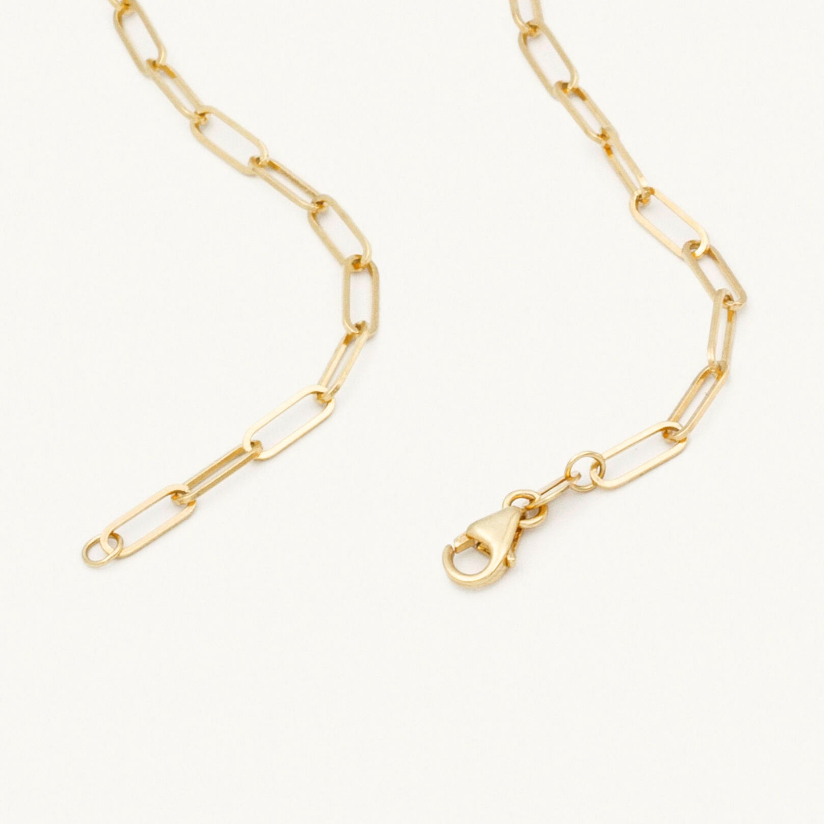 14K Solid Gold Paperclip Necklace – 1.5mm-4mm Yellow Gold Chain with Lobster Clasp