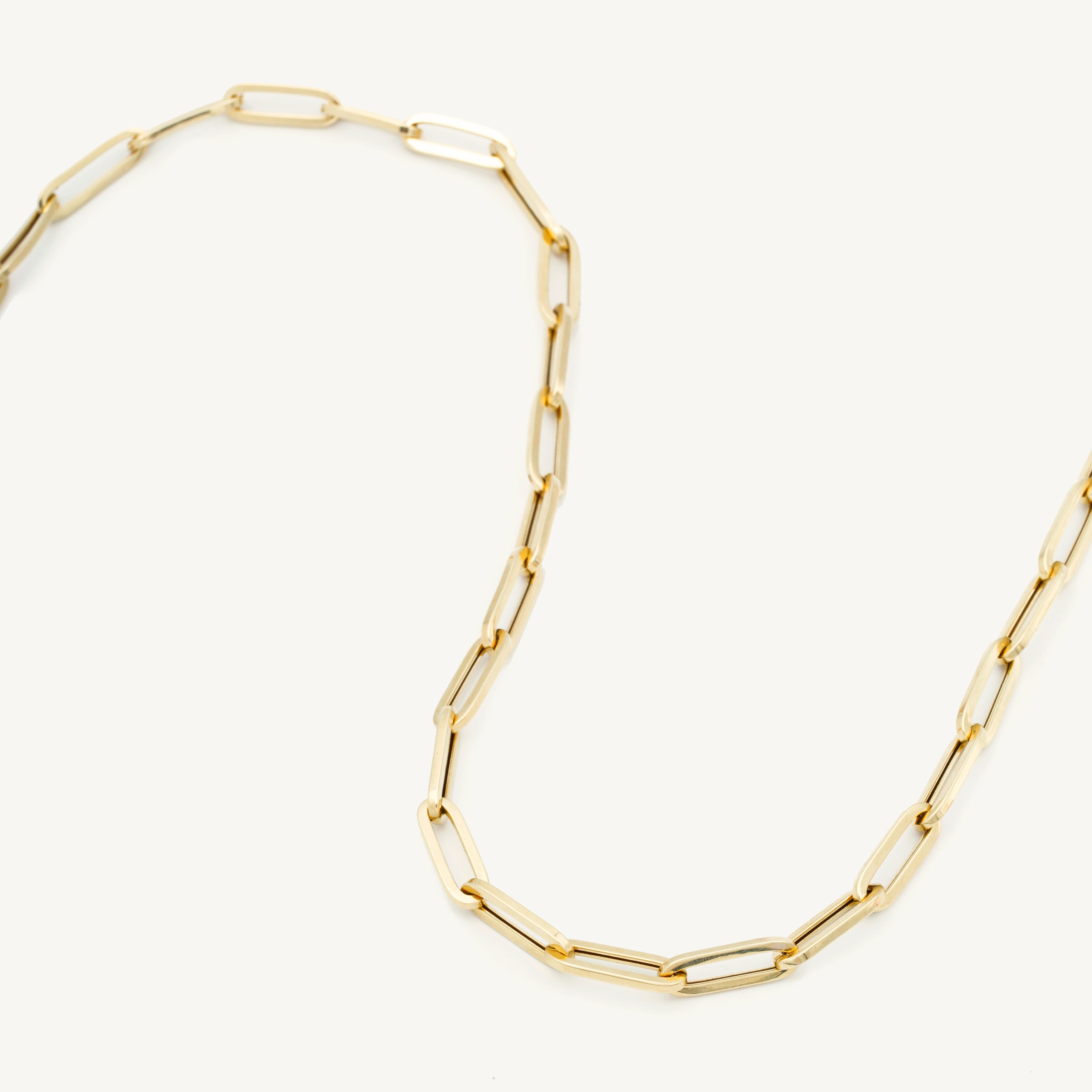 14K Gold Thick Paperclip Bracelet Women