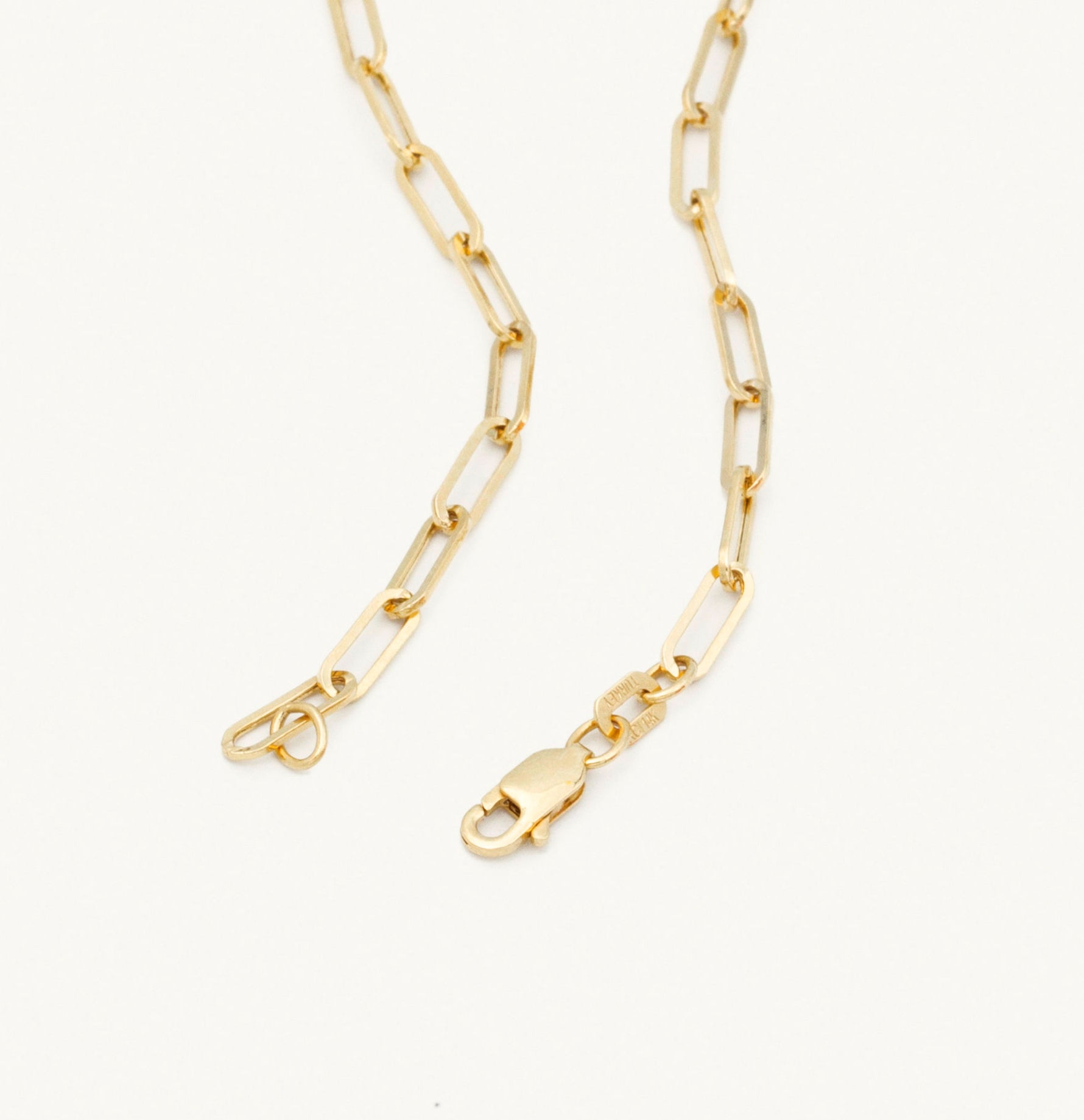 14K Gold Paperclip Anklet