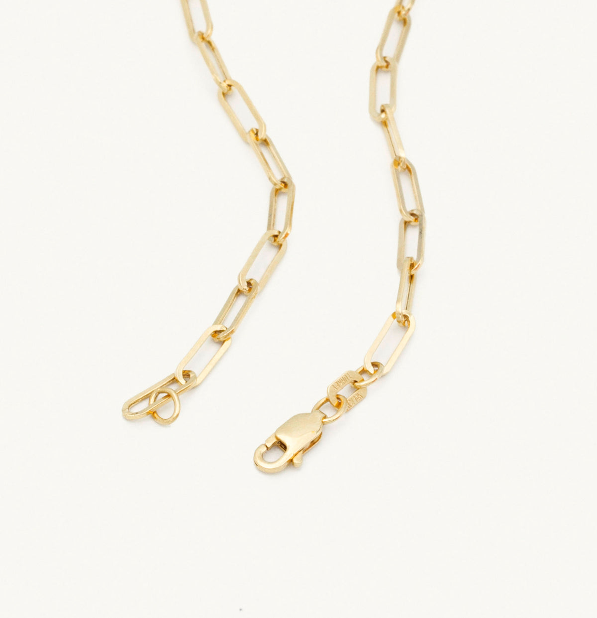 14K Gold Paperclip Anklet