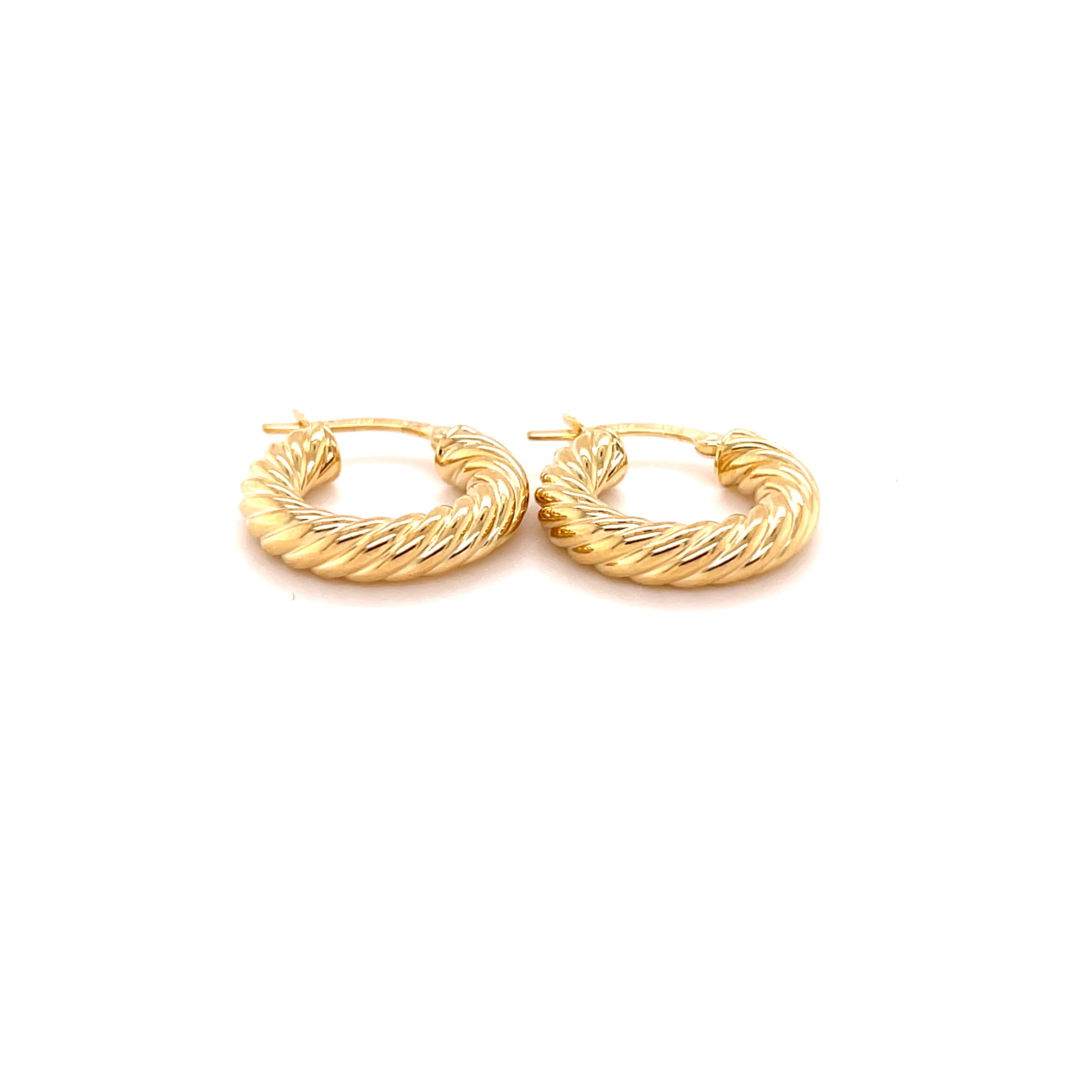 Small 14K Gold Twist Hoops