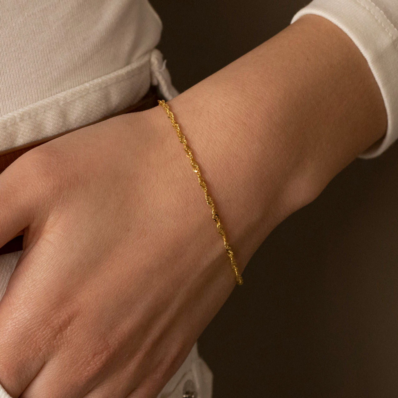 14K Gold Singapore Bracelet