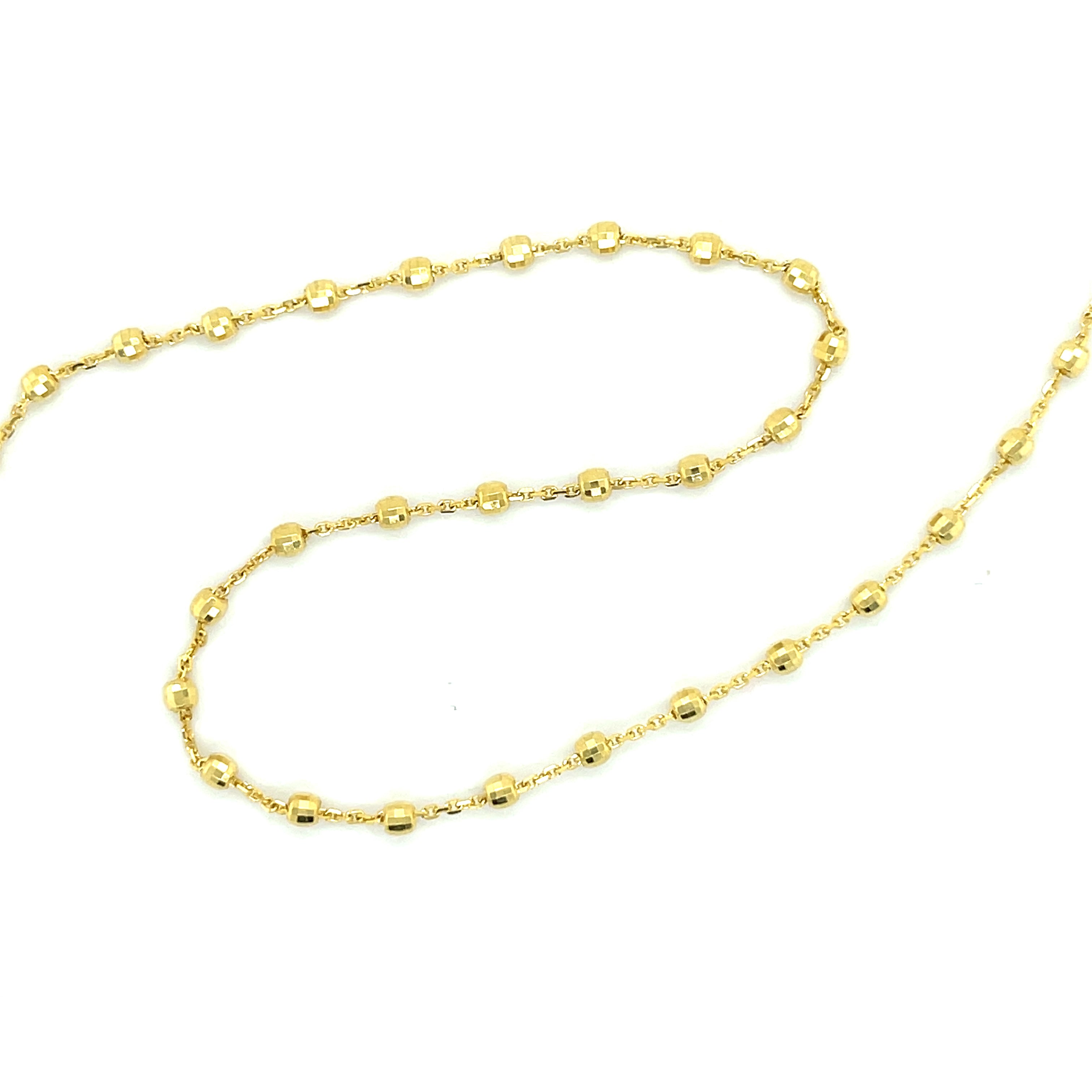 14K Gold Saturn Ball Necklace Chain