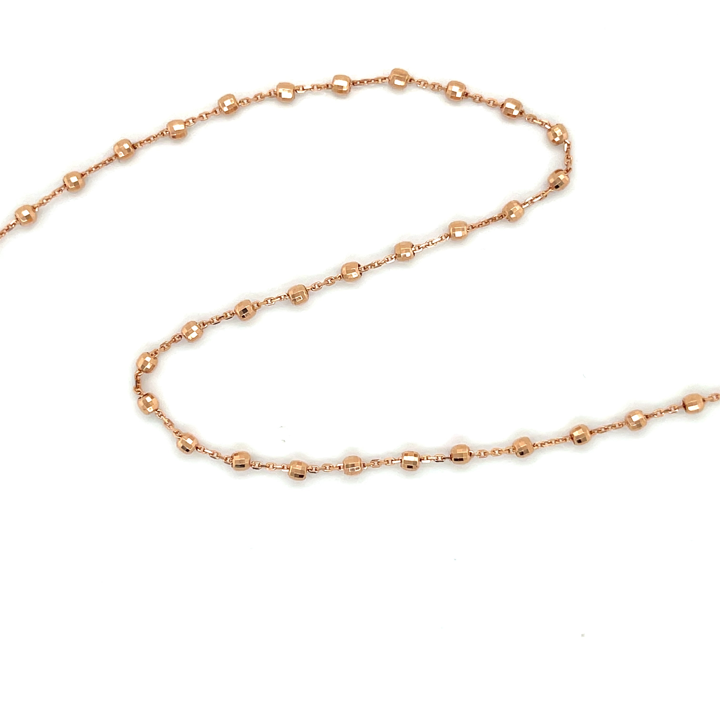 14K Gold Saturn Ball Necklace Chain