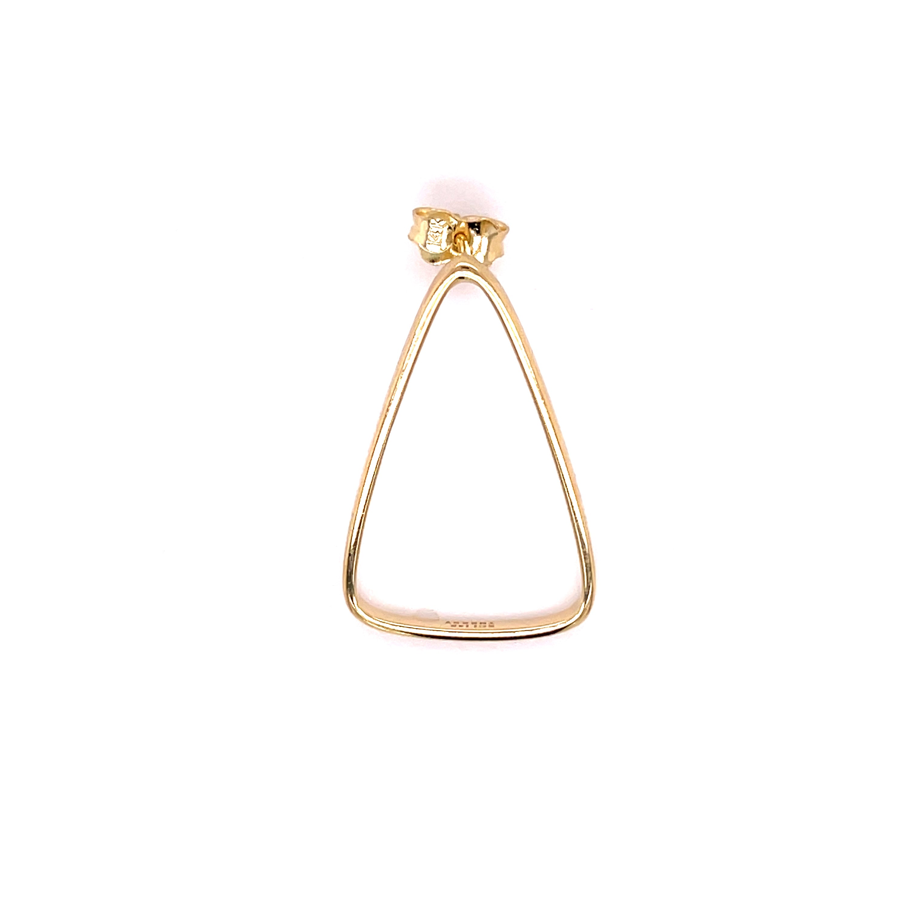 Large 14K Gold Open Triangle Earrings