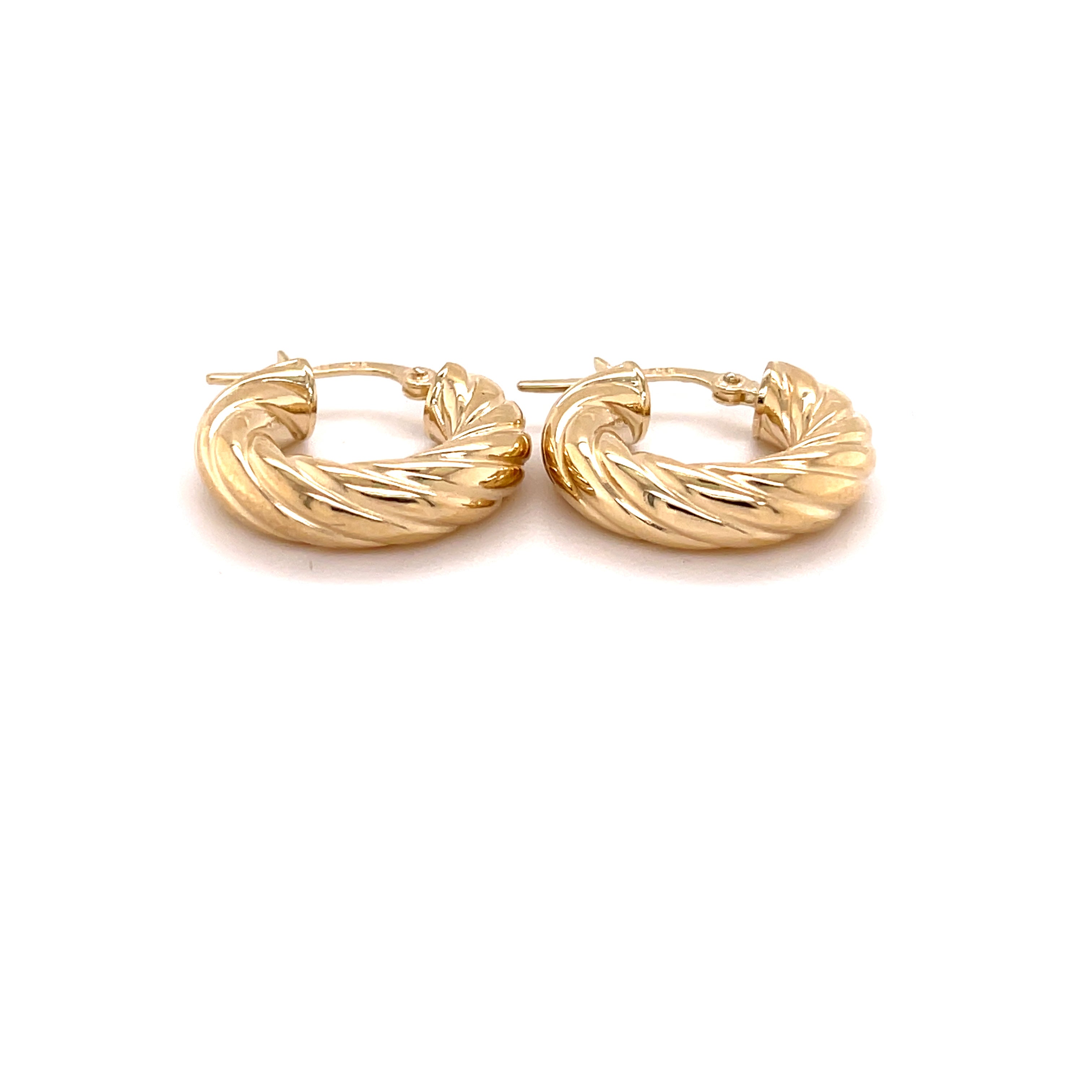 Small 14K Gold Chunky Twist Hoops