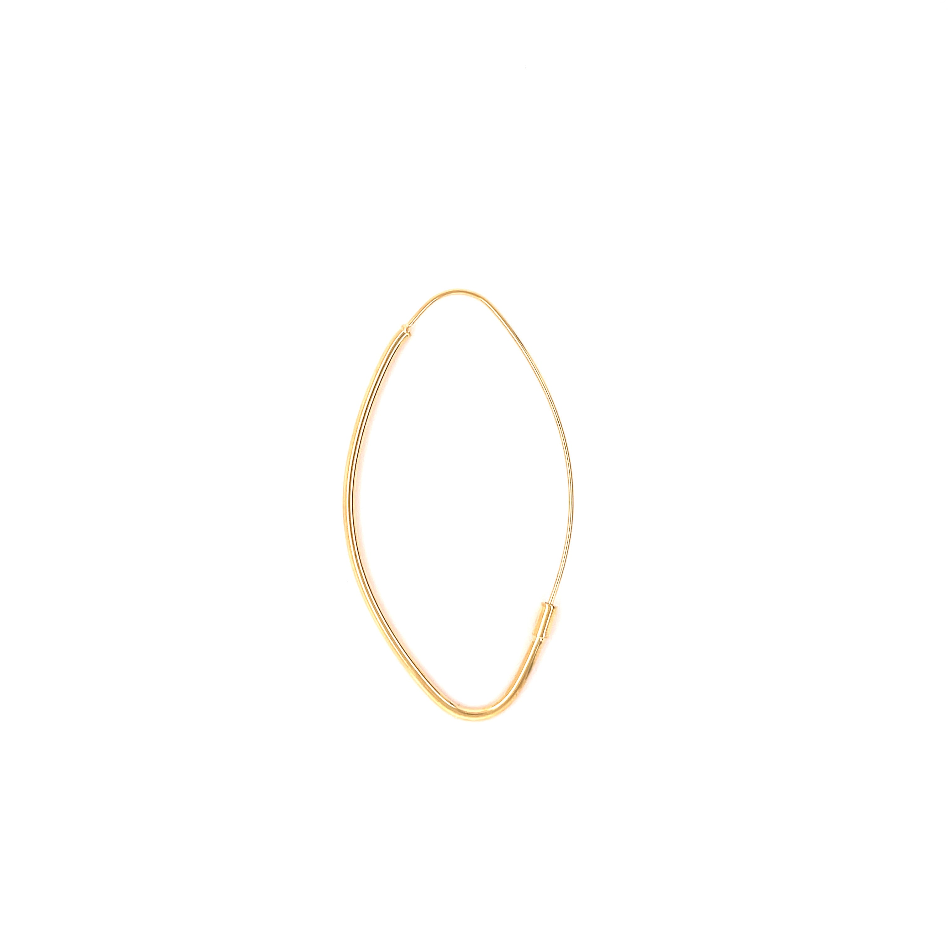 14K Gold Marquise Hoop Earrings
