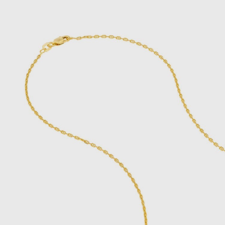 14K Gold Anchor Link Necklace Chain Women