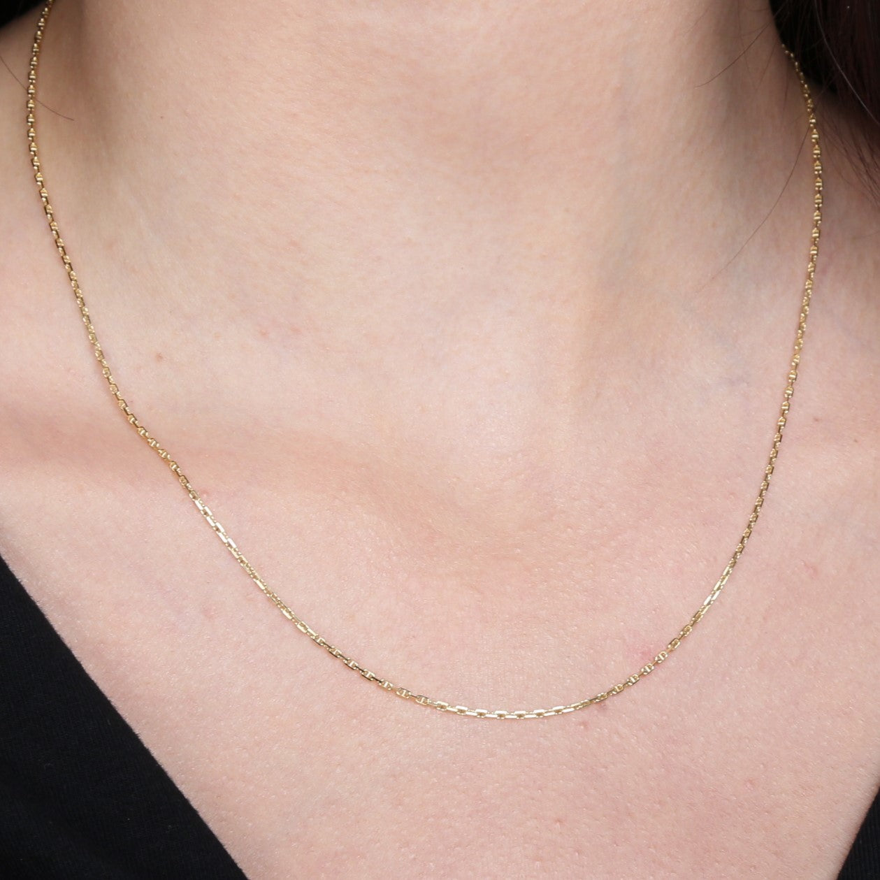 14K Gold Anchor Link Necklace Chain Women