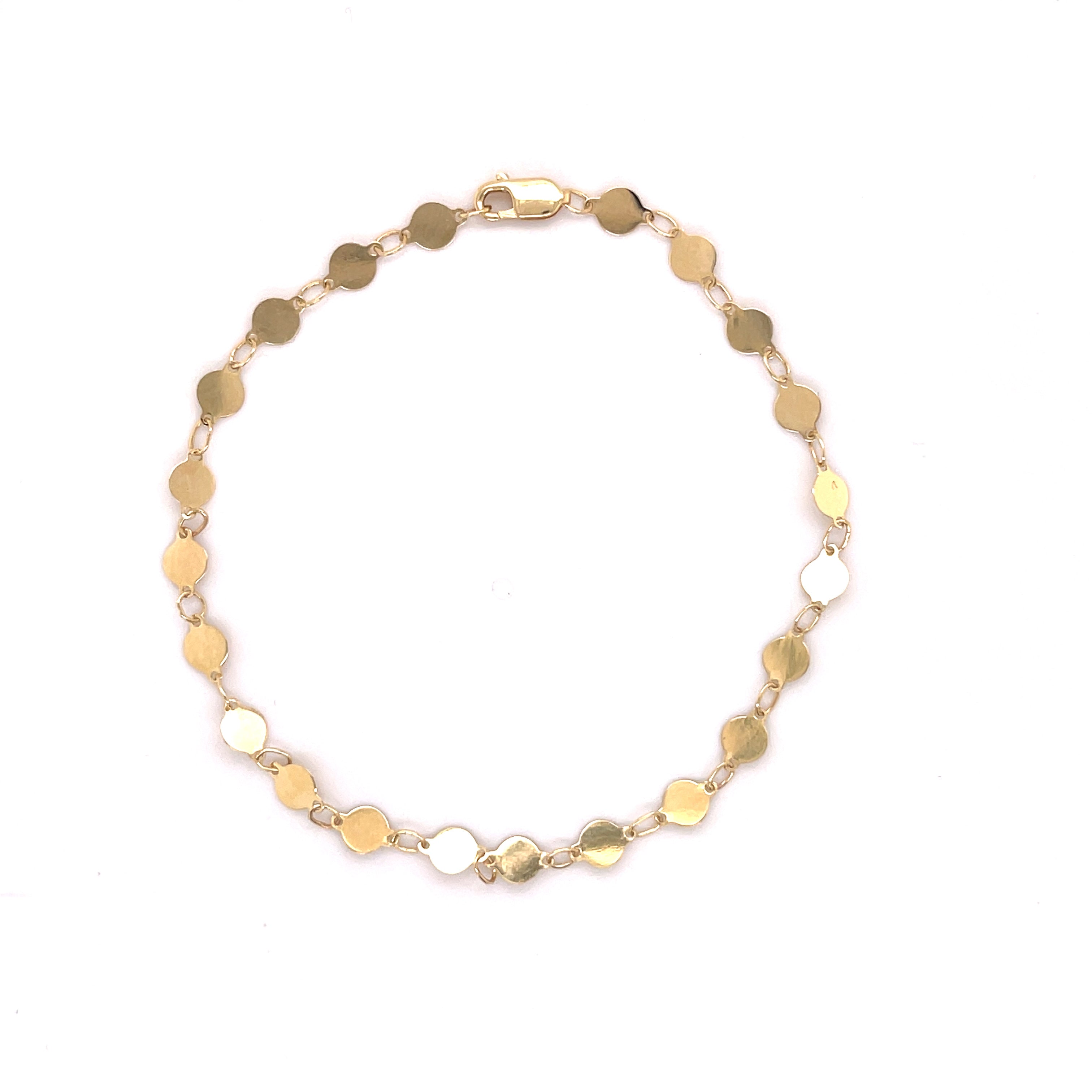 14K Gold Mirror Link Bracelet