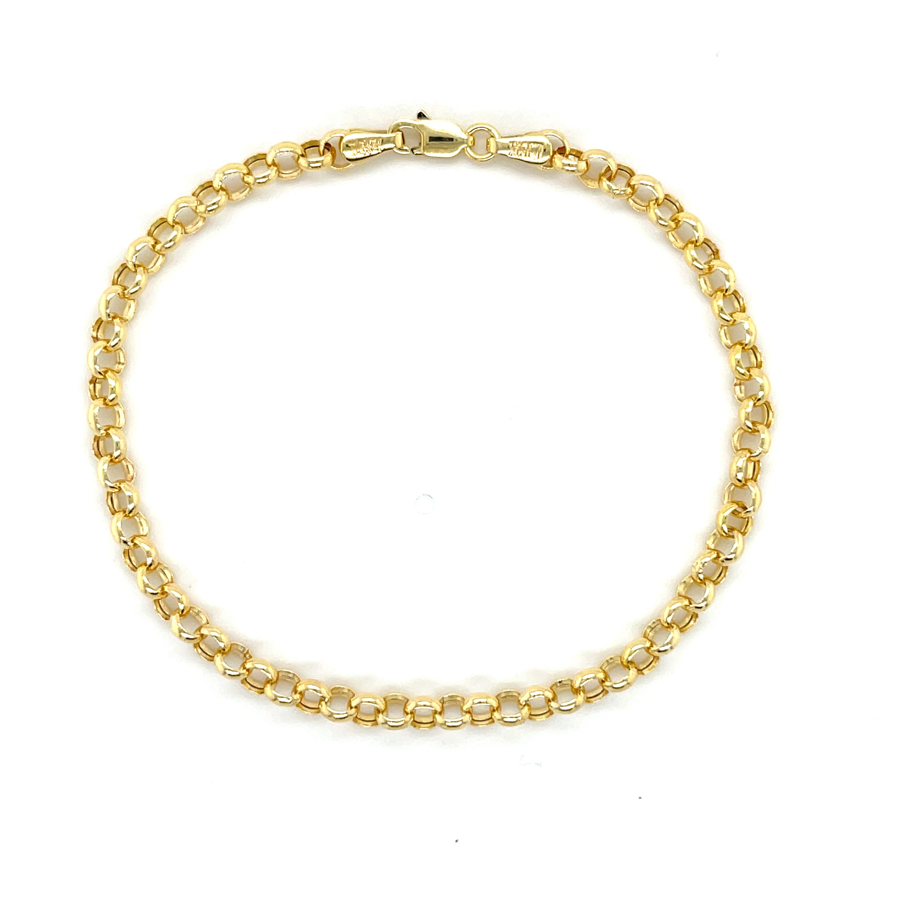 14K Gold Rolo Link Bracelet Women