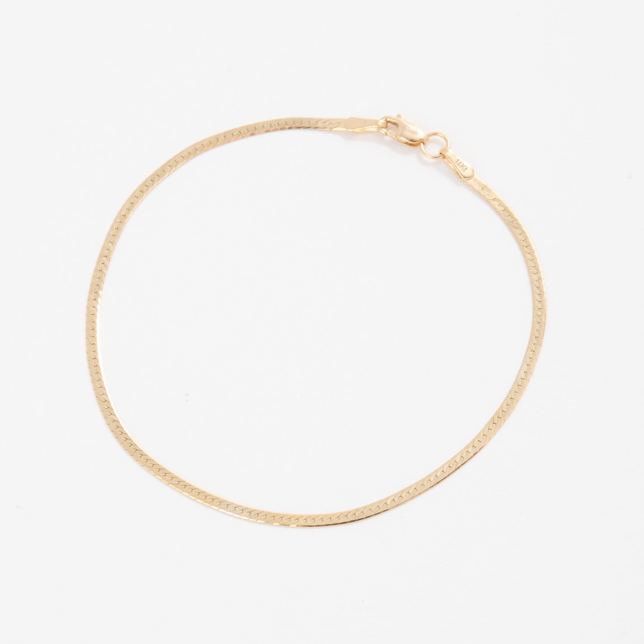 14K Gold Thin Serpentina Herringbone Bracelet