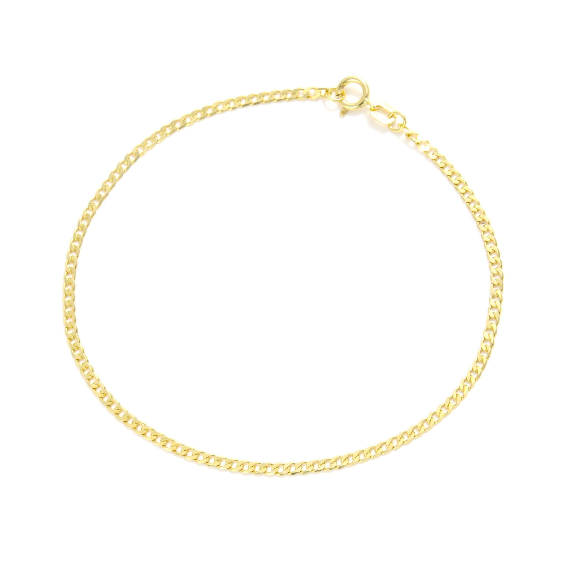 14K Gold Thin Curb Chain Bracelet