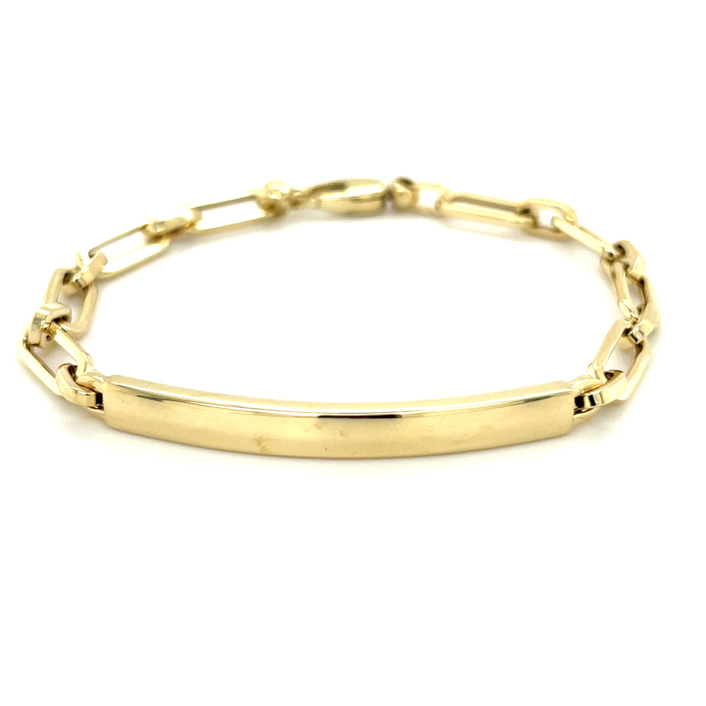 14K Gold Paperclip ID Bracelet