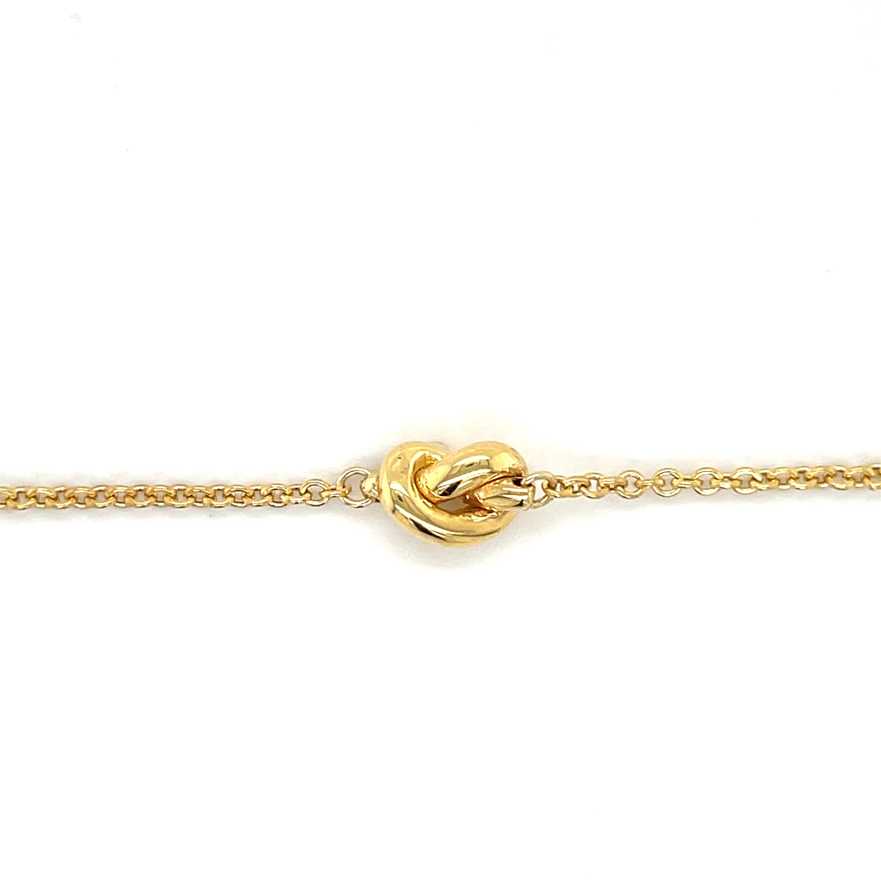 14K Gold Solitaire Love Knot Pendant Necklace