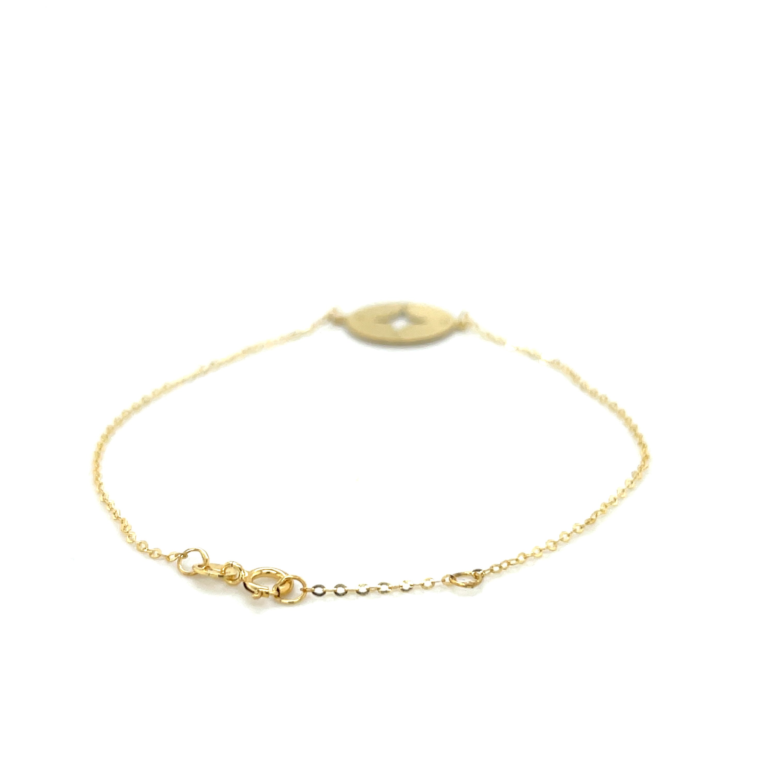 14K Gold North Star Compass Bracelet