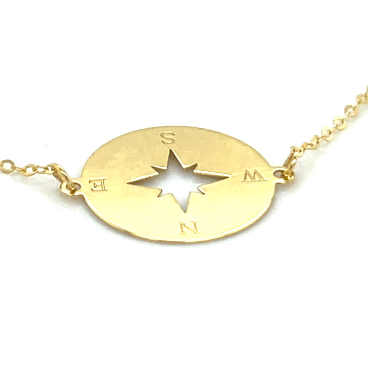 14K Gold North Star Compass Bracelet