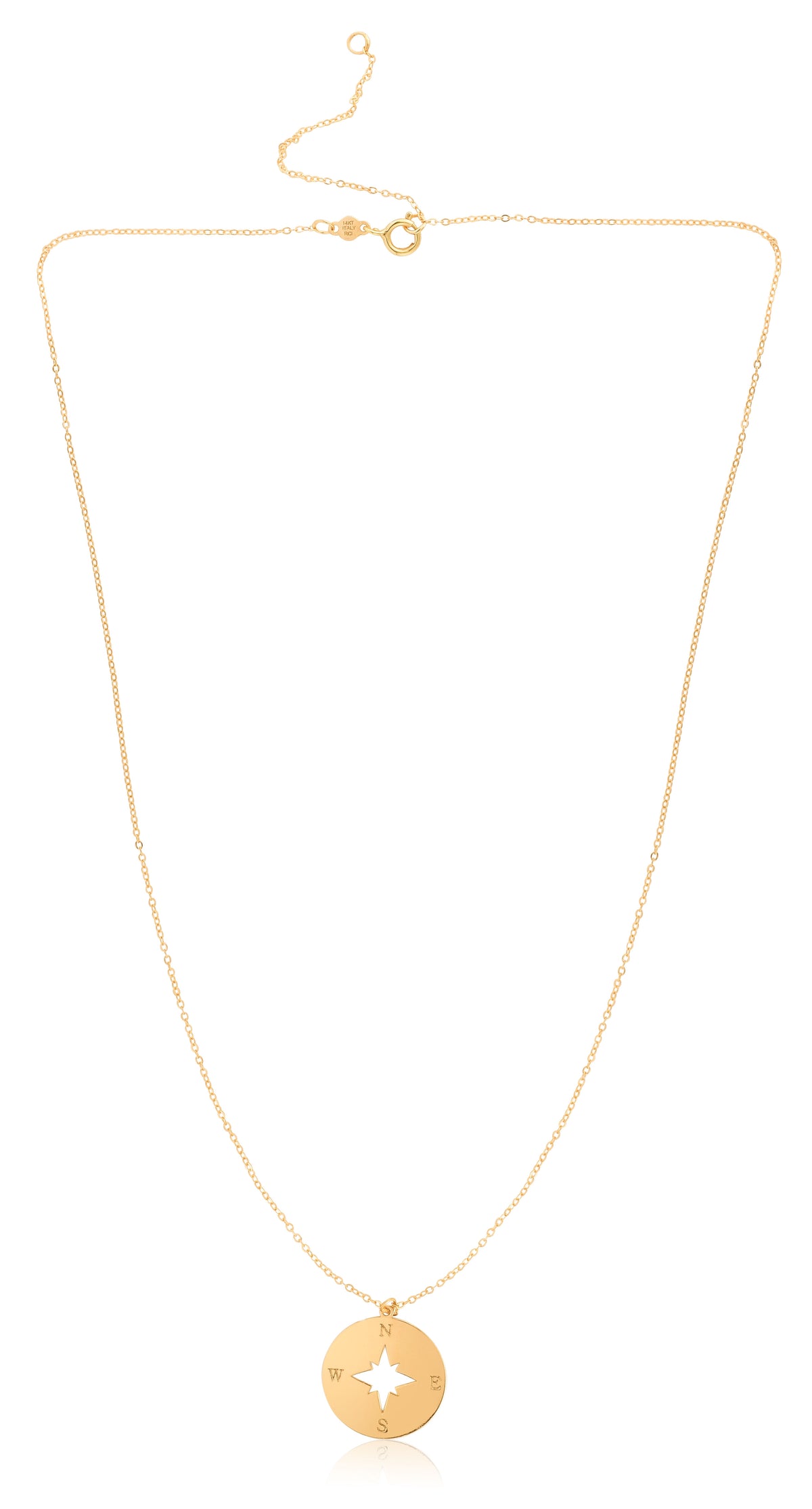 14K Gold North Star Compass Necklace