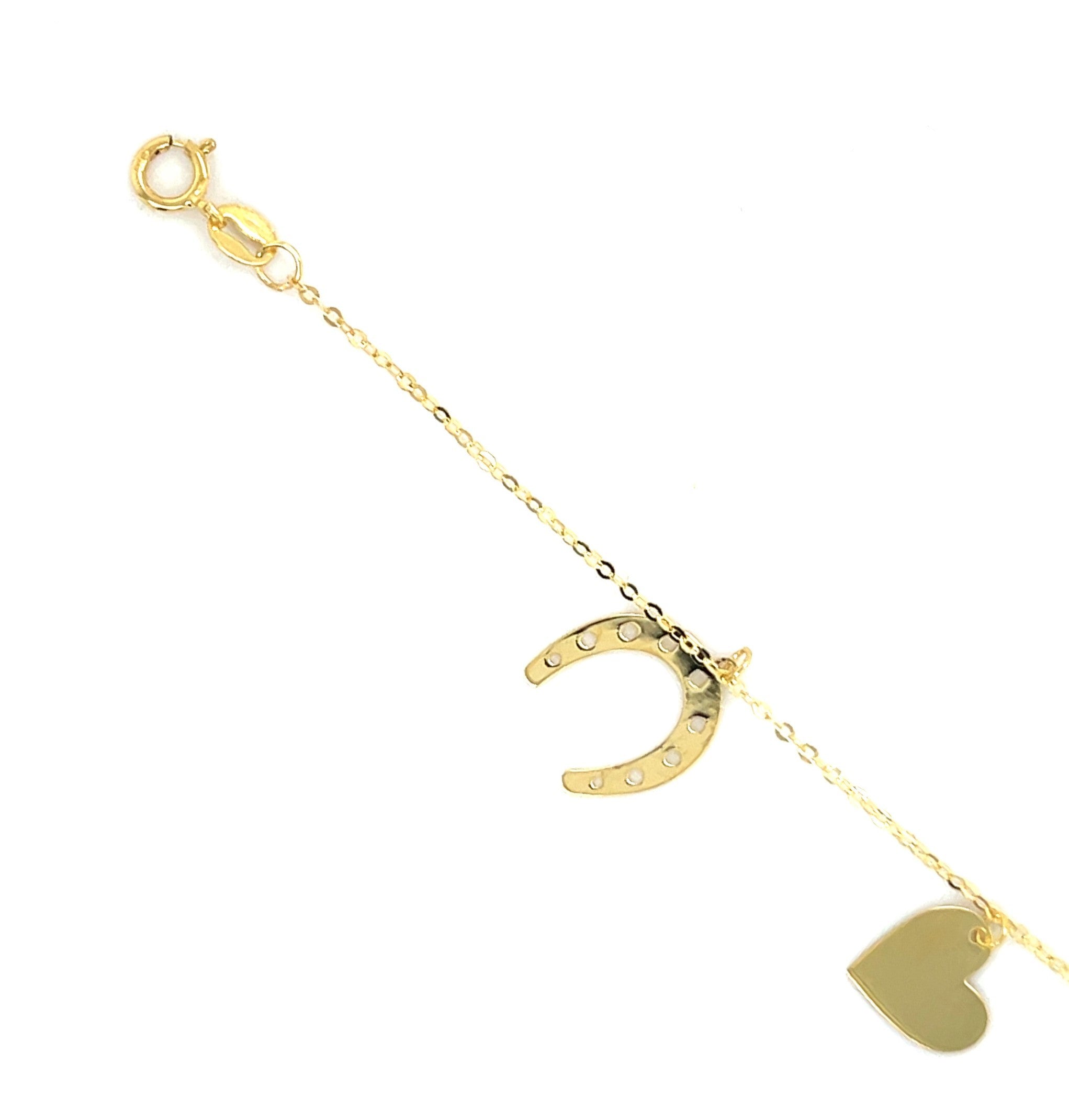 14K Gold Multi Charm Lucky Bracelet
